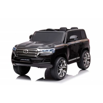 Masinuta electrica cu roti EVA si scaun din piele Toyota Landcruiser Black 90W