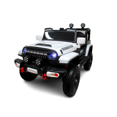Masinuta electrica cu telecomanda si functie de balansare Jeep X7 4x4 roti gonflabile R-sport alb 140W