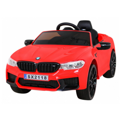 Masinuta electrica drift pentru copii 3-8 ani BMW M5 Competition 24V 500W, scaun sport reglabil, Telecomanda 2.4GHz, Bluetooth, faruri si stop cu lumini LED (2118-drift) Rosu