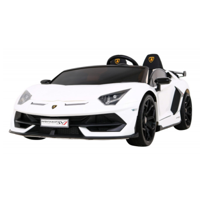 Masinuta electrica DRIFT pentru copii 3-8 ani Lamborghini Aventador SVJ Roadster 24V 500W, scaun tapitat reglabil, Telecomanda 2.4GHz, Bluetooth, faruri si stop cu lumini LED (2028-drift) Alb