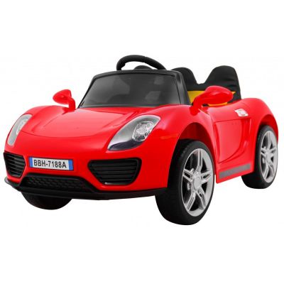 Masinuta electrica pentru copii 1-5 ani ROADSTER cu roti moi, scaun tapitat, Telecomanda 2.4GHz, faruri si stop cu lumini LED, 12V 70W (7188) Rosu