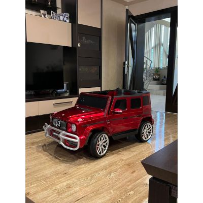 Masinuta electrica pentru copii 2-8 ani cu 2 locuri New Mercedes AMG G63 24V 200W 4x4 cu roti moi, scaun tapitat, Telecomanda 2.4 GHz, faruri LED