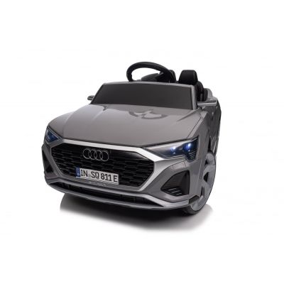 Masinuta electrica pentru copii, Audi SQ8, 70W, 12V, roti moi si scaun tapitat, gri