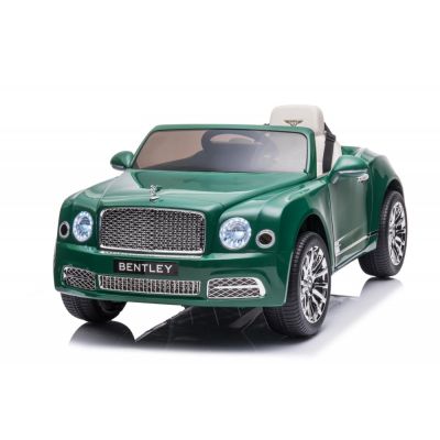 Masinuta electrica pentru copii Bentley Mulsanne 90W cu roti moi si scaun tapitat, verde