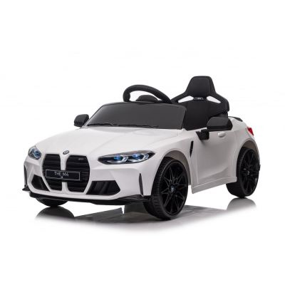 Masinuta electrica pentru copii, Bmw M4 90W 12V 7Ah, roti EVA, scaun tapitat, alba