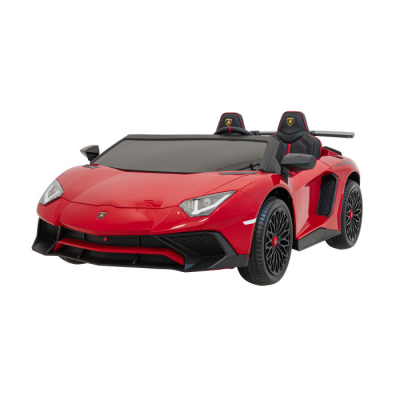 Masinuta electrica pentru copii mari Lamborghini Aventador SV, 2 locuri cu sarcina pana la 100kg si viteza max 15km/h (8803) Rosu