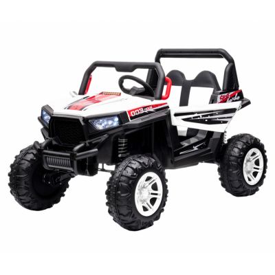 Masinuta electrica pentru copii Nichiduta Off Road 003 White 78W cu telecomanda, Usb si Mp3, pornire la buton, schimbator viteze, volan cu functii, slow start si deschidere usi