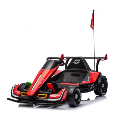 Masinuta - Kart electric pentru copii 3-11 ani, Racing F1 90W 12V, telecomanda, rosu