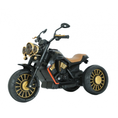 Motocicleta electrica cu 3 roti, Telecomanda, Kinderauto Jocker 70W premium, negru Motocicleta electrica cu 3 roti, Telecomanda, Kinderauto Jocker 70W premium, negru