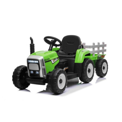 Tractor electric copii 2-6 ani Workers Truck 12V 70W, telecomanda 2.4 GHz, faruri cu LED, Bluetooth (MX-611) Verde