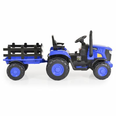 Tractor electric 70W cu remorca si telecomanda Moni Rancher Blue