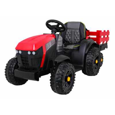 Tractor electric pentru copii cu remorca Titanium, roti EVA (0925) Rosu