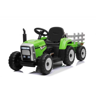 Tractor electric pentru copii cu remorca Workers Truck (MX-611) Verde - Autokids.ro