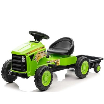 Tractoras cu pedale,  Kinderauto G206, pentru copii intre 3 si 6 ani, remorca inclusa, culoare Verde