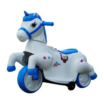 Tricicleta electrica pentru copii, Kinderauto Poney 40W 6V, culoare Albastra Tricicleta electrica pentru copii, Kinderauto Poney 40W 6V, culoare Albastra
