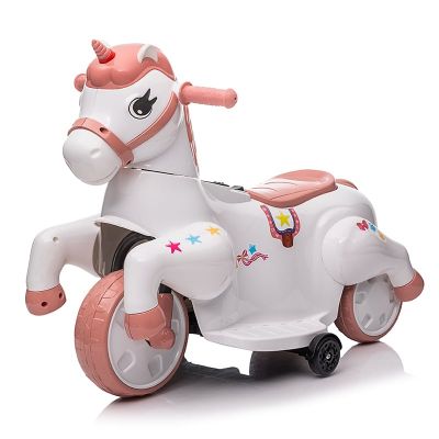 Tricicleta electrica pentru fetite, Kinderauto Poney 40W 6V, culoare Roz pal Tricicleta electrica pentru fetite, Kinderauto Poney 40W 6V, culoare Roz pal
