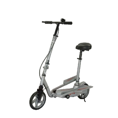 Trotineta Kinderauto Pegasus, cu pedale si scaun, reglabila si pliabila, sistem amortizare si franare, roti cauciuc pline, gri