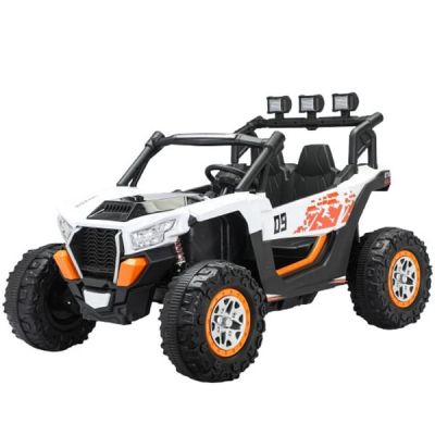 UTV electric 4x4, pentru 2 copii, Kinderauto RZR2000, 180W, 12V, echipare PREMIUM, alb