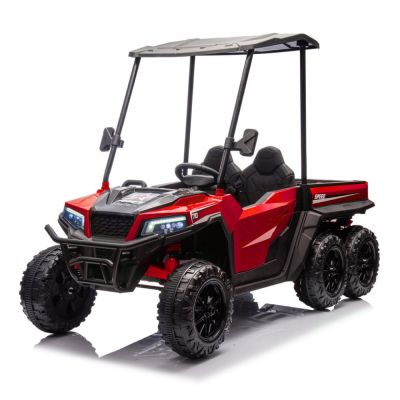 UTV electric Kinderauto Gladiator pentru 2 copii, bluetooth, roti moi EVA, scaun tapitat, 180W, 12V, premium, rosu