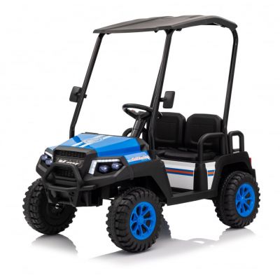 UTV electric pentru 4 copii, Kinderauto Golf-Kart 400W 24V 7Ah, cu roti moi, culoare albastra
