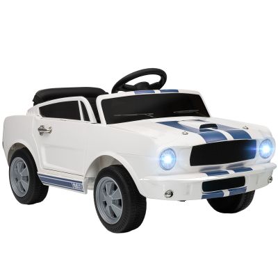 AIYAPLAY Mașină electrică 12V cu licență Ford Shelby GT 350 vehicul electric telecomandă telecomandă 2,4G 3-6 ani alb | Aosom Romania