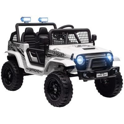 AIYAPLAY Mașină Electrică pentru Copii 3-6 Ani Off-road 12V cu Telecomandă Alb | Aosom Romania