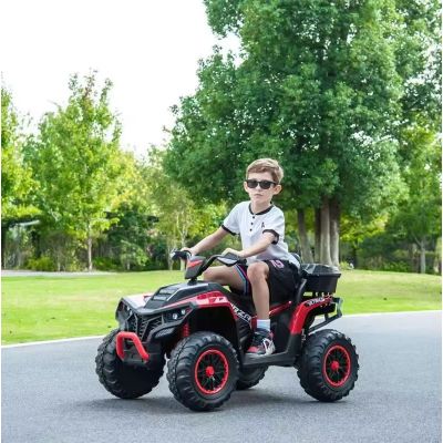 Atv electric copii Nichiduta Ultimate Race Red 12V,roti eva,2 motoare,portbagaj cu capac,faruri led,functie swing si slow start,amortizor cu arc pe spate