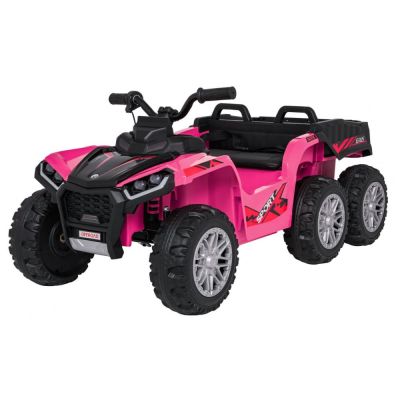 ATV electric pentru copii 2-6 ani, Kinderauto FarmQuad 6x6, 180W, 12V 14AH, roti EVA, culoare roz