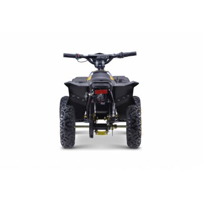 Atv electric pentru copii Hiperfect, Yellow, cu motor 1000W, baterie de 48V12Ah, viteza 35 kmh, cadrul din metal armat, echipat cu roti pneumatice, suspensii, faruri LED frontale, claxon integrat, pornire cu cheie