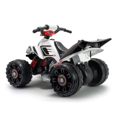ATV electric pentru copii Injusa licenta Mercedes Alb Negru 12V cu pedala de acceleratie 2 ani+