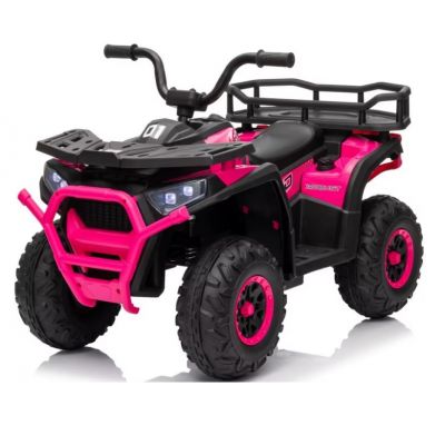 Atv electric pentru copii Nichiduta Desert XRobust Speed Rose Red cu 2 motoare,telecomanda,acumulator 12V 4.5Ah,roti rezistente,suport picioare,manere ergonomice,efecte sonore,faruri cu lumini LED,pornire la buton