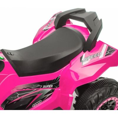 Atv electric pentru copii Nichiduta Power X Speed Pink,2 motoare, acumulator 12V 4.5Ah,roti rezistente,suport picioare, manere ergonomice,efecte sonore,faruri cu lumini led, pornire la buton, pedala acceleratie