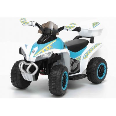 Atv electric pentru copii Police Quad GTS1188-A White, motor puternic de 45W, baterie de 6V4.5Ah, cu 2 viteze intuitive, viteza maxima 3 kmh, faruri luminoase, scaun ergonomic, dimensiune 78.5 x 40.5 x 46 cm