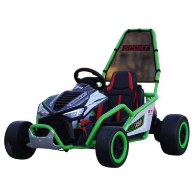 Go-Kart electric cu functie DRIFT, recomandat 4-8 ani, 300W 24V 10Ah, scaun tapitat, verde
