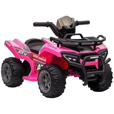 HOMCOM ATV Eletric pentru Copii 18-36 Luni cu Baterie Reincarcabila 6V, Mini ATV pentru Copii din Metal si PP, 70x42x45 cm, Roz | Aosom Romania