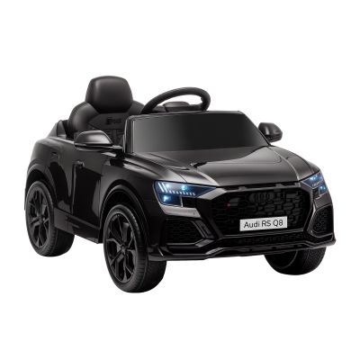 HOMCOM Mașină electrică pentru copii sub licență Audi RS Q8, vehicul electric cu telecomandă, MP3, USB, Bluetooth, negru | Aosom Romania