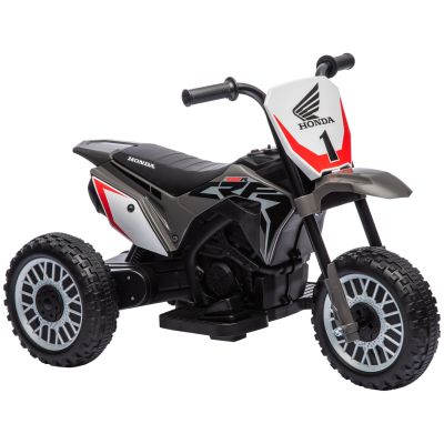 HOMCOM Motocicletă Electrică pentru Copii sub Licență Honda CRF450RL cu 3 Roți și Claxon, 71x40.5x43.5 cm, Gri | Aosom Romania