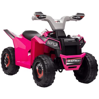 HOMCOM Quad electric pentru copii vehicul cu baterie 6V cu mers înainte și înapoi 70L x 41,5l x 48,5H cm Roz | Aosom Romania