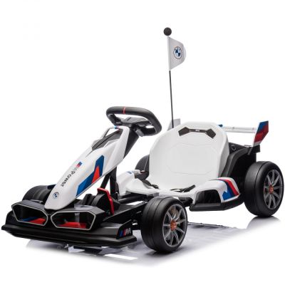 Kart electric pentru copii  BMW Motosport  putere 500W, sasiu ajustabil, Alb