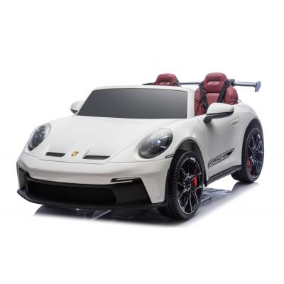 Masina electrica pentru copii cu 2 locuri, Porsche 911 GT3 XXL 24V 640W-brushless, ecran LCD, covorașe si husa cu logo, echipare Lux (P911-mp4) Alb - Autokids.ro