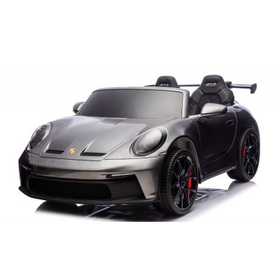 Masina electrica pentru copii cu 2 locuri, Porsche 911 GT3 XXL 24V 640W-brushless, ecran LCD, covorașe si husa cu logo, echipare Lux (P911-mp4) Gri Metalizat - Autokids.ro
