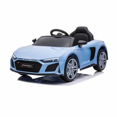 Masinuta electrica copii Audi R8 Blue-Grey cu licenta,acumulator 12V 78W,scaun din piele si roti EVA, bluetooth, display, usi cu deschidere, muzica,USB, lumini LED, oglinzi retrovizoare, pornire la buton,sarcina maxima 30 kg