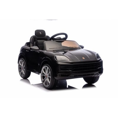 Masinuta electrica copii Porsche Cayenne Black cu licenta,acumulator 12V,deschidere usi,unitate audio cu usbmp3bluetooth,faruri si stopuri led,pornire la buton,slow start,centura de siguranta