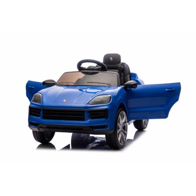 Masinuta electrica copii Porsche Cayenne Blue cu licenta,acumulator 12V,deschidere usi,unitate audio cu usb,farusi si stopuri led,pornire la buton,centura de siguranta