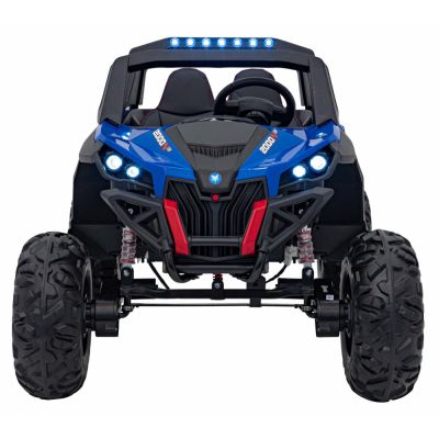 Masinuta electrica de teren 4x4 pentru copii UTV-MX 2000N blue, motor 4 x 75W, baterie 2 x 12V7Ah, telecomanda 2,4 GHz cu 3 viteze, panou audio integrat, roti eva