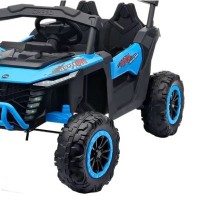 Masinuta electrica de teren pentru 2 copii Nichiduta Super UTV Blue cu telecomanda 2.4G,acumulator 12V4.5Ah,roti robuste cu suspensii,bull bar,lumini led,usi cu deschidere,functie swing
