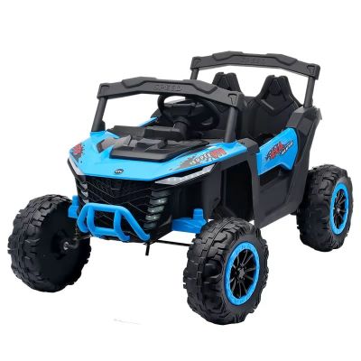 Masinuta electrica de teren pentru copii Nichiduta Super UTV Blue cu telecomanda 2.4G,acumulator 12V4.5Ah,roti robuste,bull bar,lumini led,usi cu deschidere