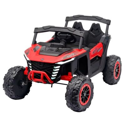Masinuta electrica de teren pentru copii Nichiduta Super UTV Red cu telecomanda 2.4G,acumulator 12V4.5Ah,roti robuste,bull bar,lumini led,usi cu deschidere