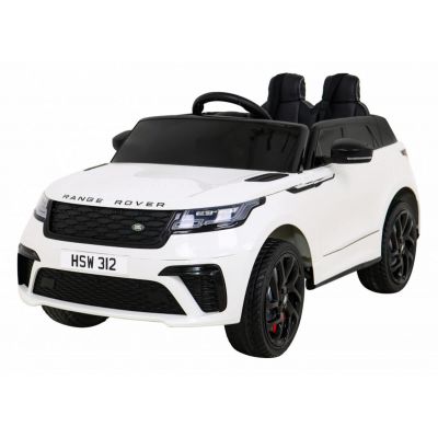 Masinuta electrica pentru copii 2-5 ani Range Rover Velar Fast cu roti moi, scaun tapitat, Telecomanda 2.4GHz, lumini LED masina copii 3 ani alb ieftina