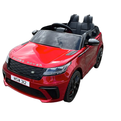 Masinuta electrica pentru copii 2-5 ani Range Rover Velar Fast cu roti moi, scaun tapitat, Telecomanda 2.4GHz, lumini LED masina copii 3 ani visiniu